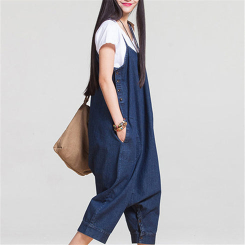Summer denim overalls culottes - ROUTINE FASHION
